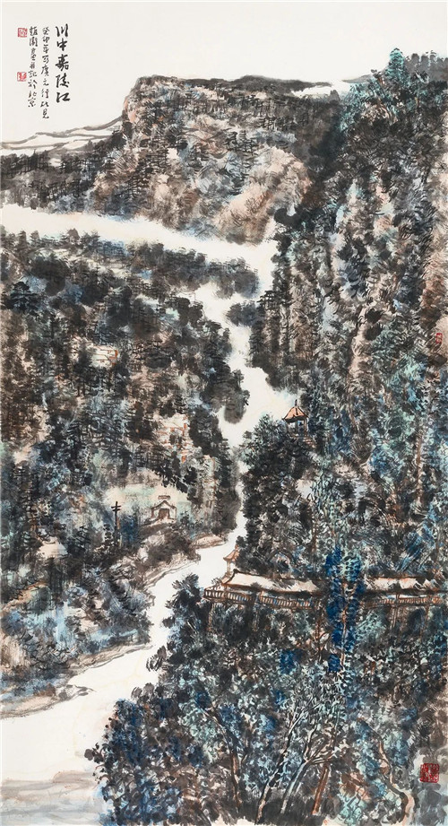 趙衛(wèi)　川中嘉陵江　247cm×124cm　國畫